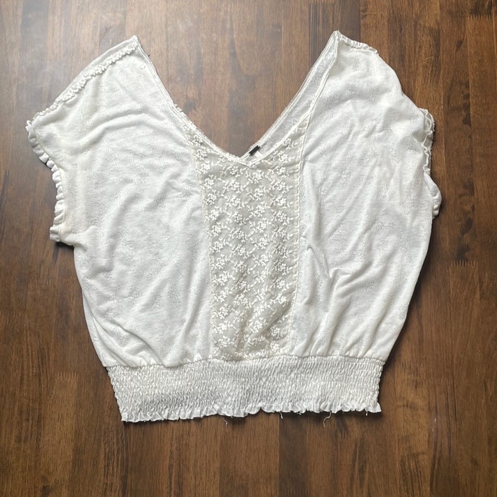 Free People Blouse with lace detail